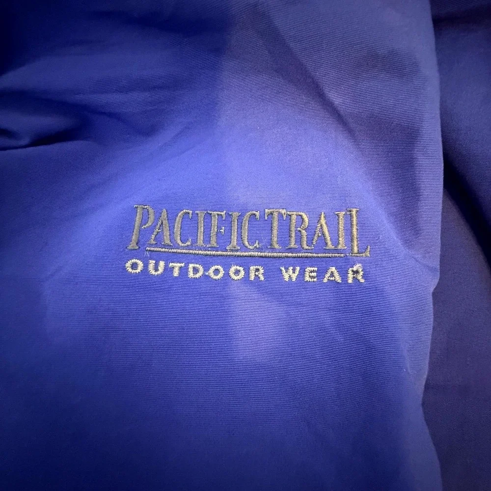 Pacific Trail Parka Jacket Womens Large Blue‎ Hooded Outdoor Winter Fleece Lined